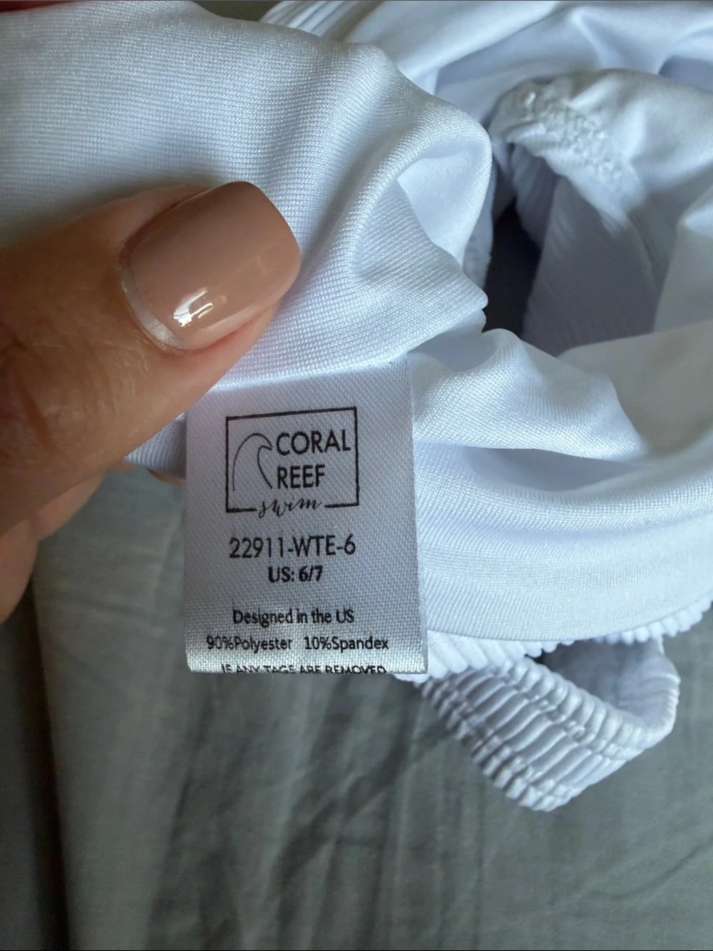 Coral Reef The Mini Traveler Swimsuit Top White Girls 6/7